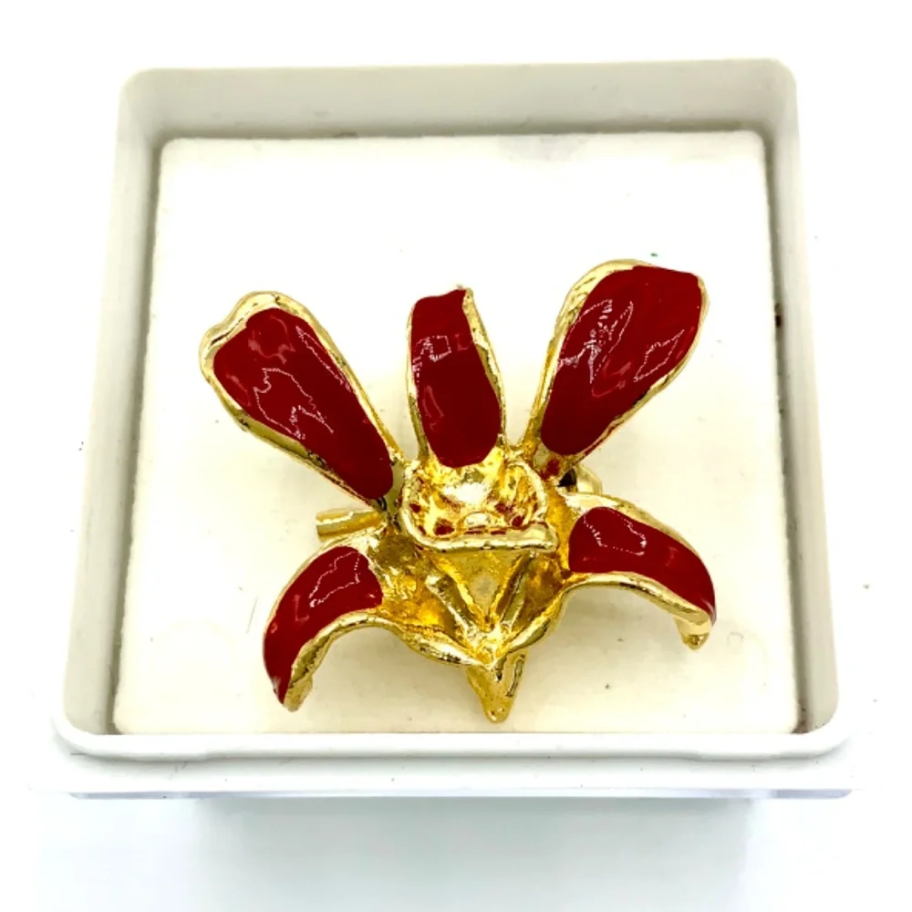 Lot of 3 Non Precious Metal Rose Leave Pins / Brooches / Vintage / Jewelry Set - Picture 2 of 11